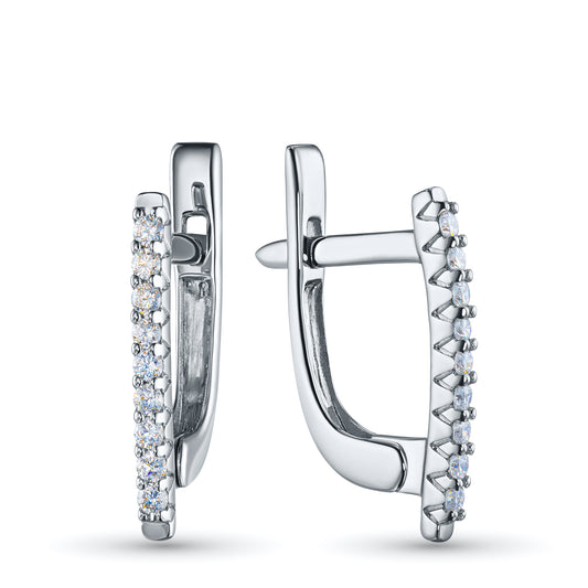 14K White Gold Earrings with Lab-Created Diamonds 0.22 CT.TW