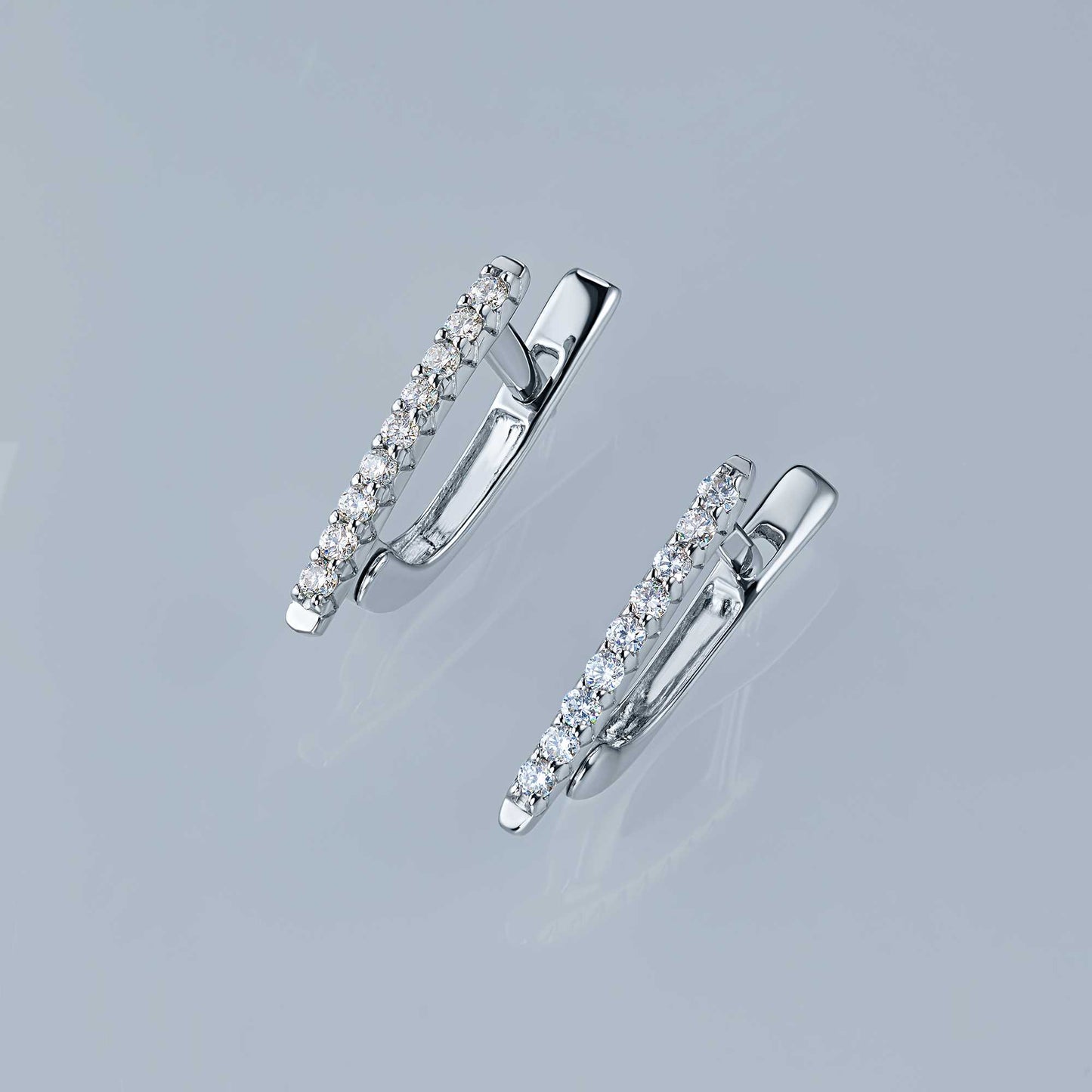 14K White Gold Earrings with Lab-Created Diamonds 0.22 CT.TW