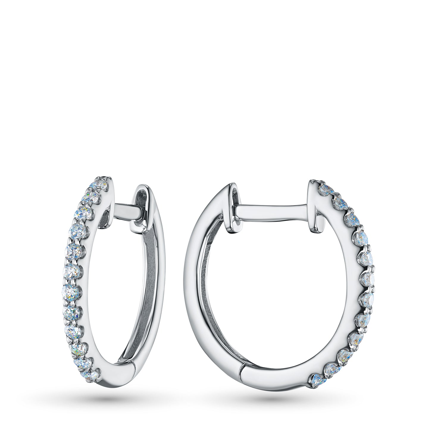 14K White Gold Earrings with Lab-Created Diamonds 0.15 CT.TW