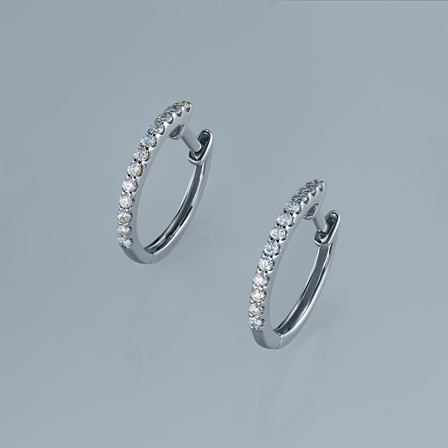 14K White Gold Earrings with Lab-Created Diamonds 0.15 CT.TW