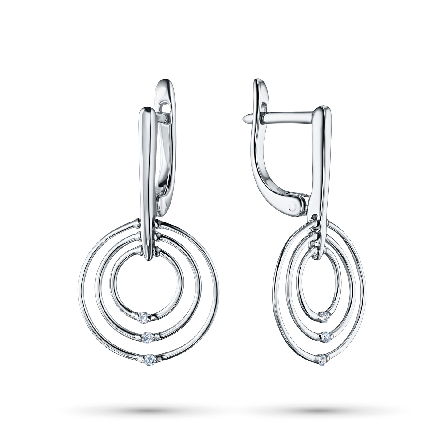 Sterling Silver Earrings with Lab-Created Diamonds 0.040 CT.TW