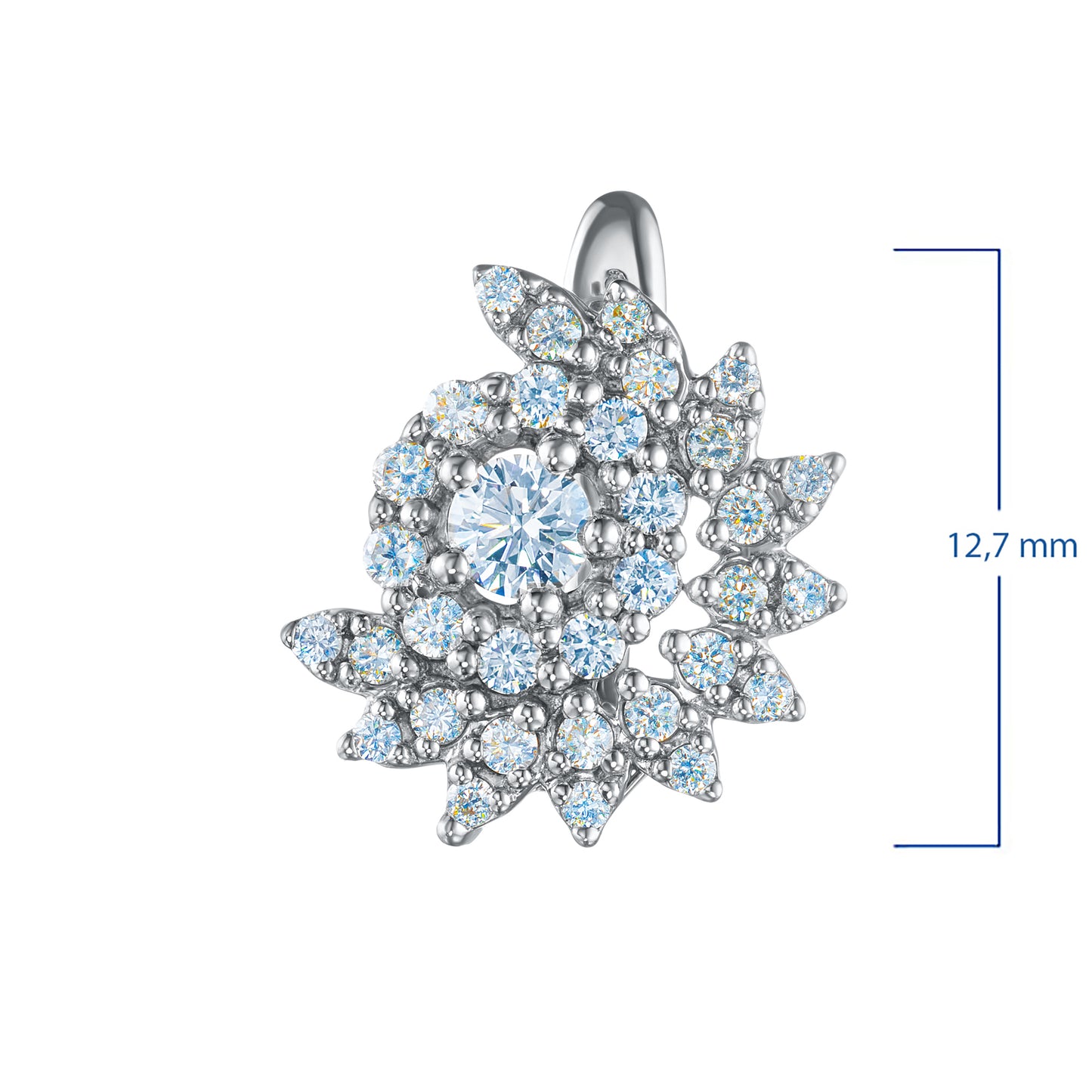 Σκουλαρίκια από ασήμι 925 με διαμάντια κατασκευασμένα σε εργαστήριο 0,950 CT.TW 