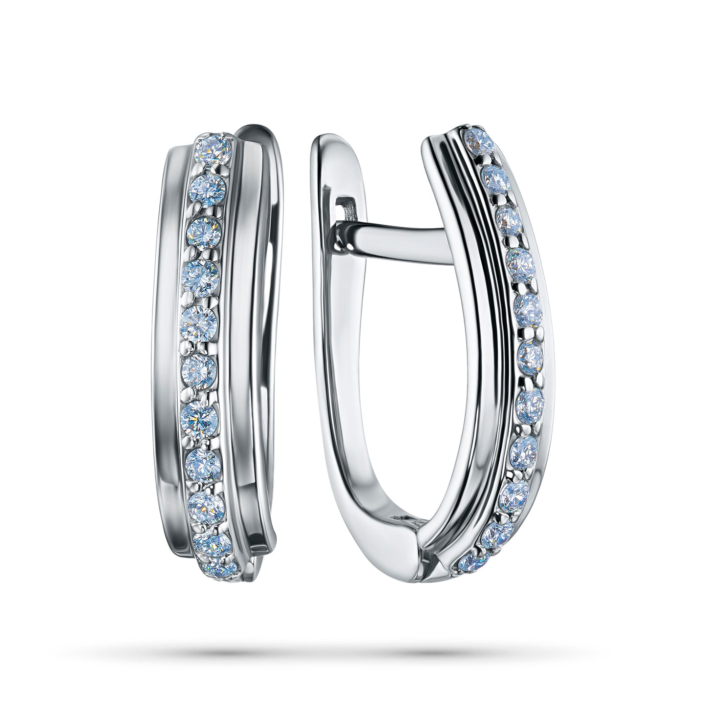 Sterling Silver Earrings with Lab-Created Diamonds 0.430 CT.TW