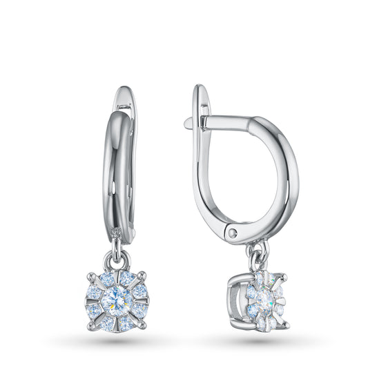Sterling Silver Earrings with Lab-Created Diamonds 0.480 CT.TW