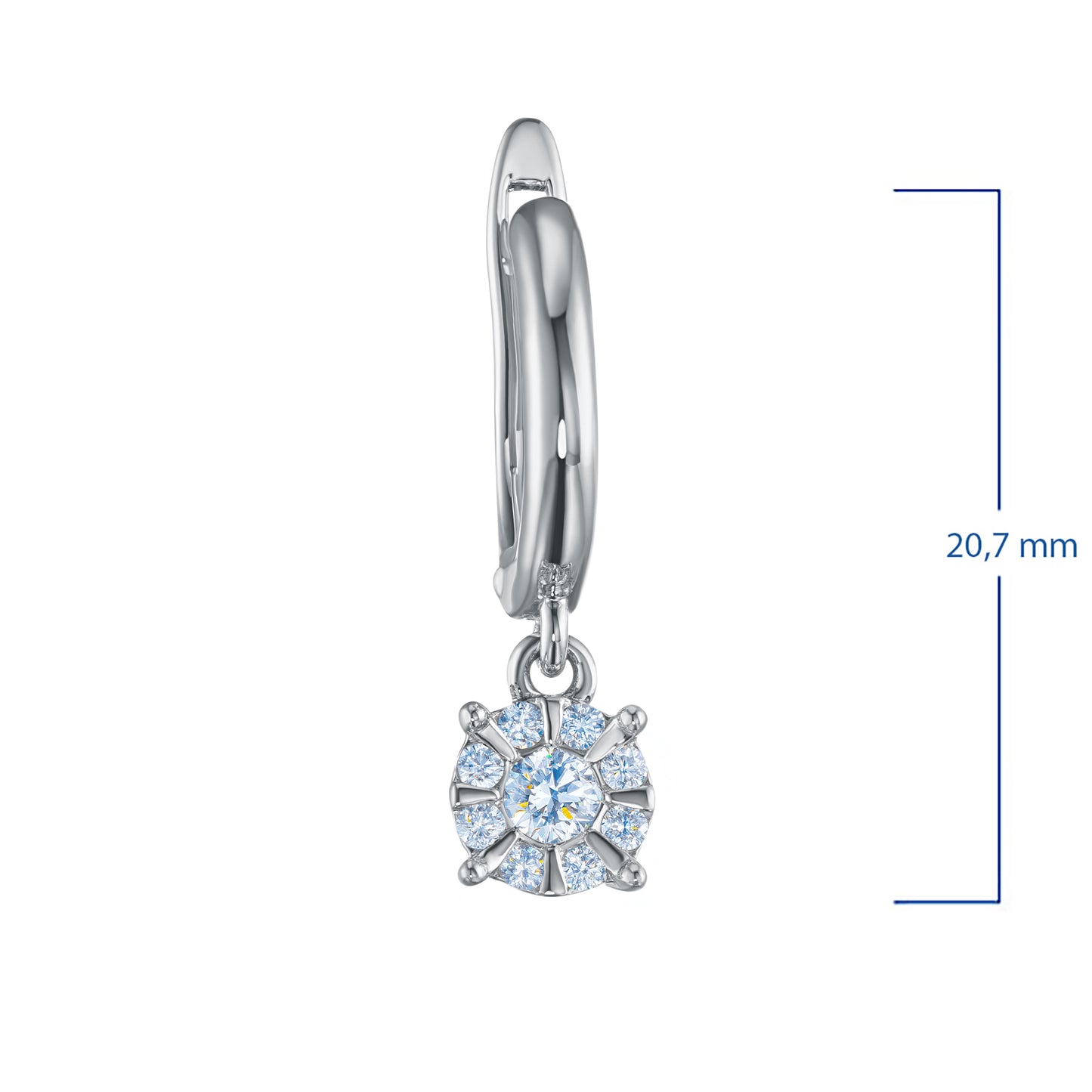 Серьги из стерлингового серебра с выращенными в лаборатории бриллиантами 0,480 карата 