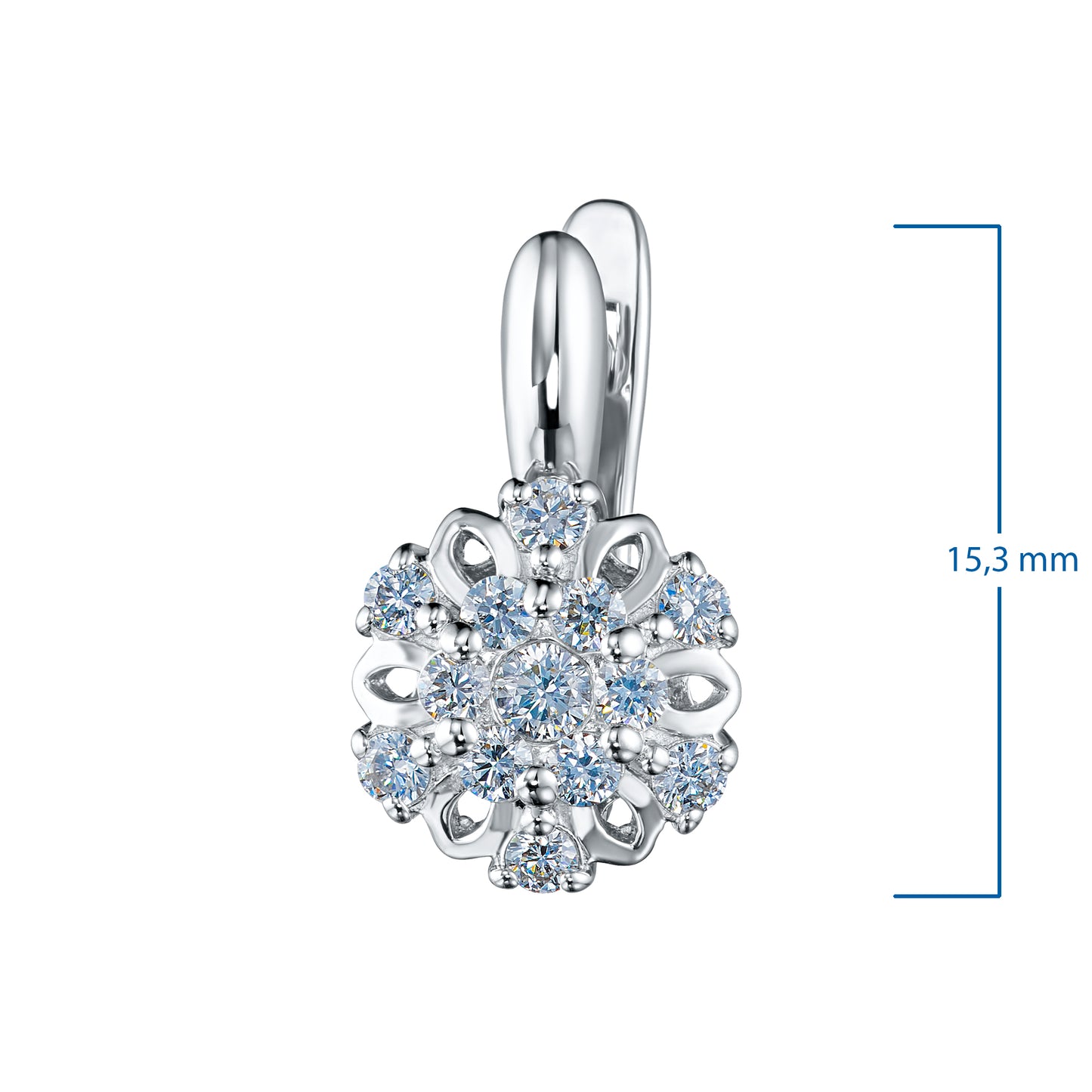 Sterling Silver Earrings with Lab-Created Diamonds 0.560 CT.TW
