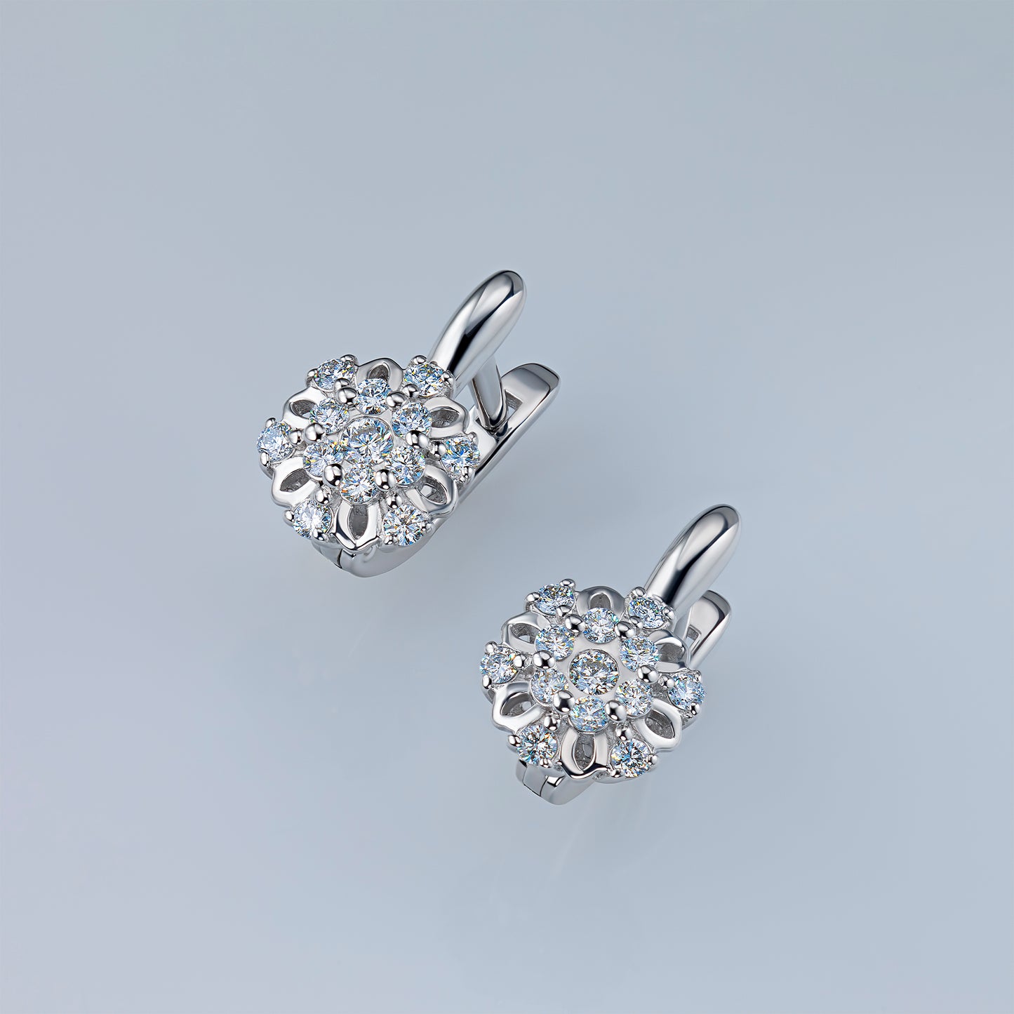 Sterling Silver Earrings with Lab-Created Diamonds 9.740 CT.TW