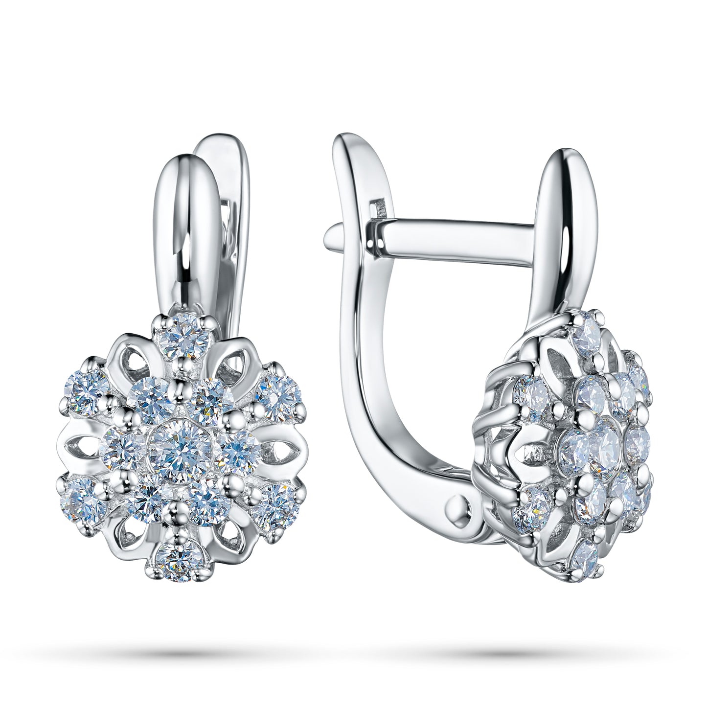 Sterling Silver Earrings with Lab-Created Diamonds 9.740 CT.TW