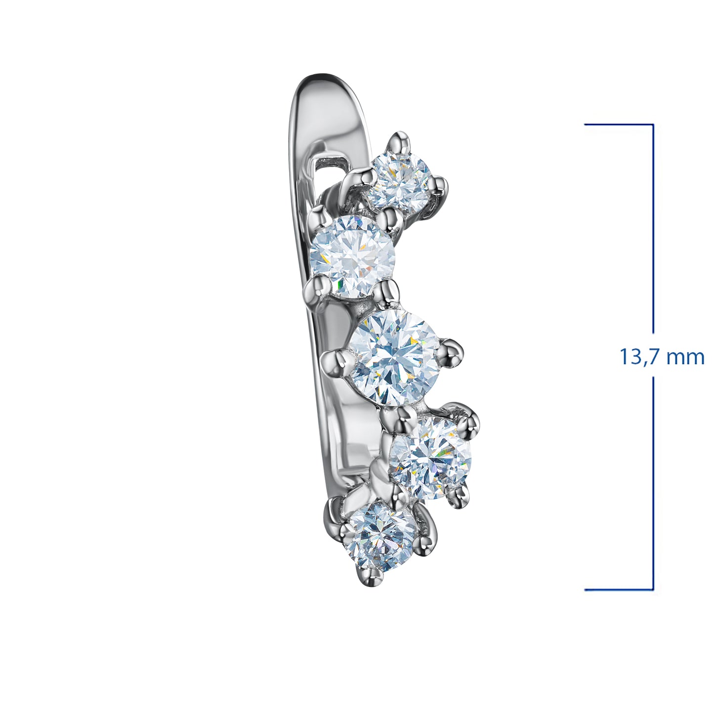 Sterling Silver Earrings with Lab-Created Diamonds 0.570 CT.TW