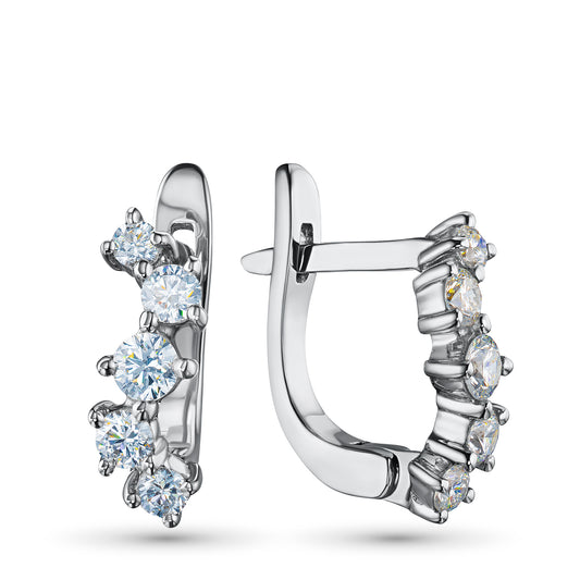 Sterling Silver Earrings with Lab-Created Diamonds 0.570 CT.TW