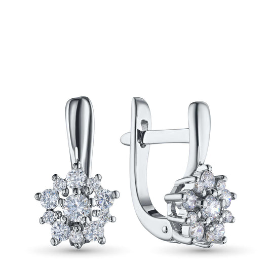 Sterling Silver Earrings with Lab-Created Diamonds 0.450 CT.TW