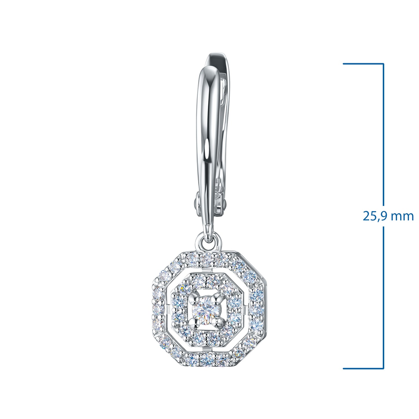 Sterling Silver Earrings with Lab-Created Diamonds 0.55 CT.TW