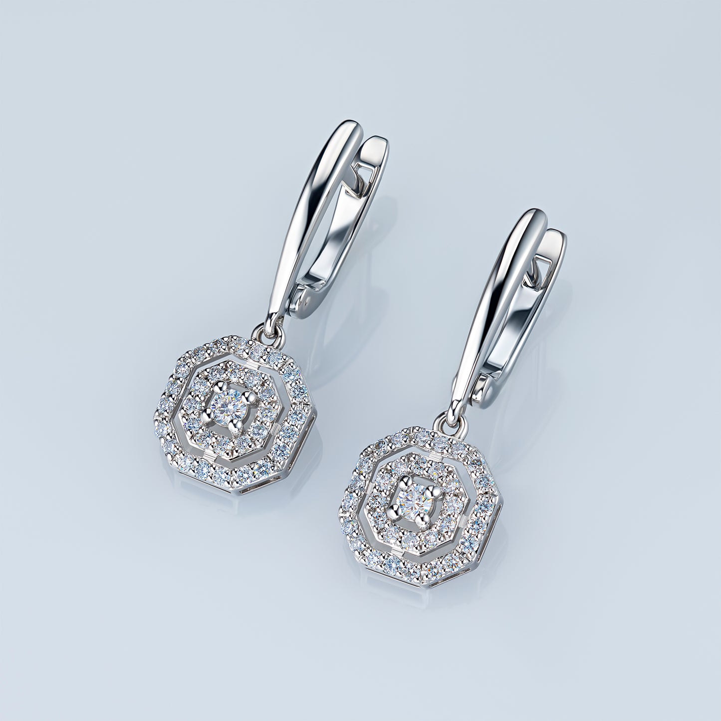 Sterling Silver Earrings with Lab-Created Diamonds 0.55 CT.TW