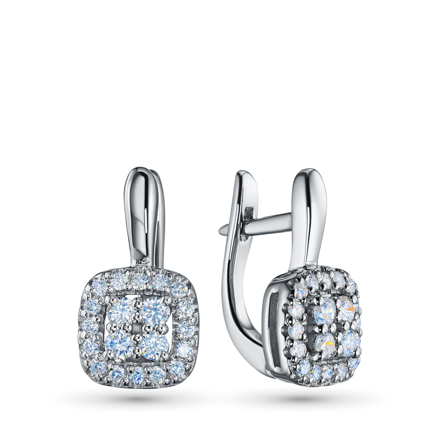 Sterling Silver Earrings with Lab-Created Diamonds 12.490 CT.TW