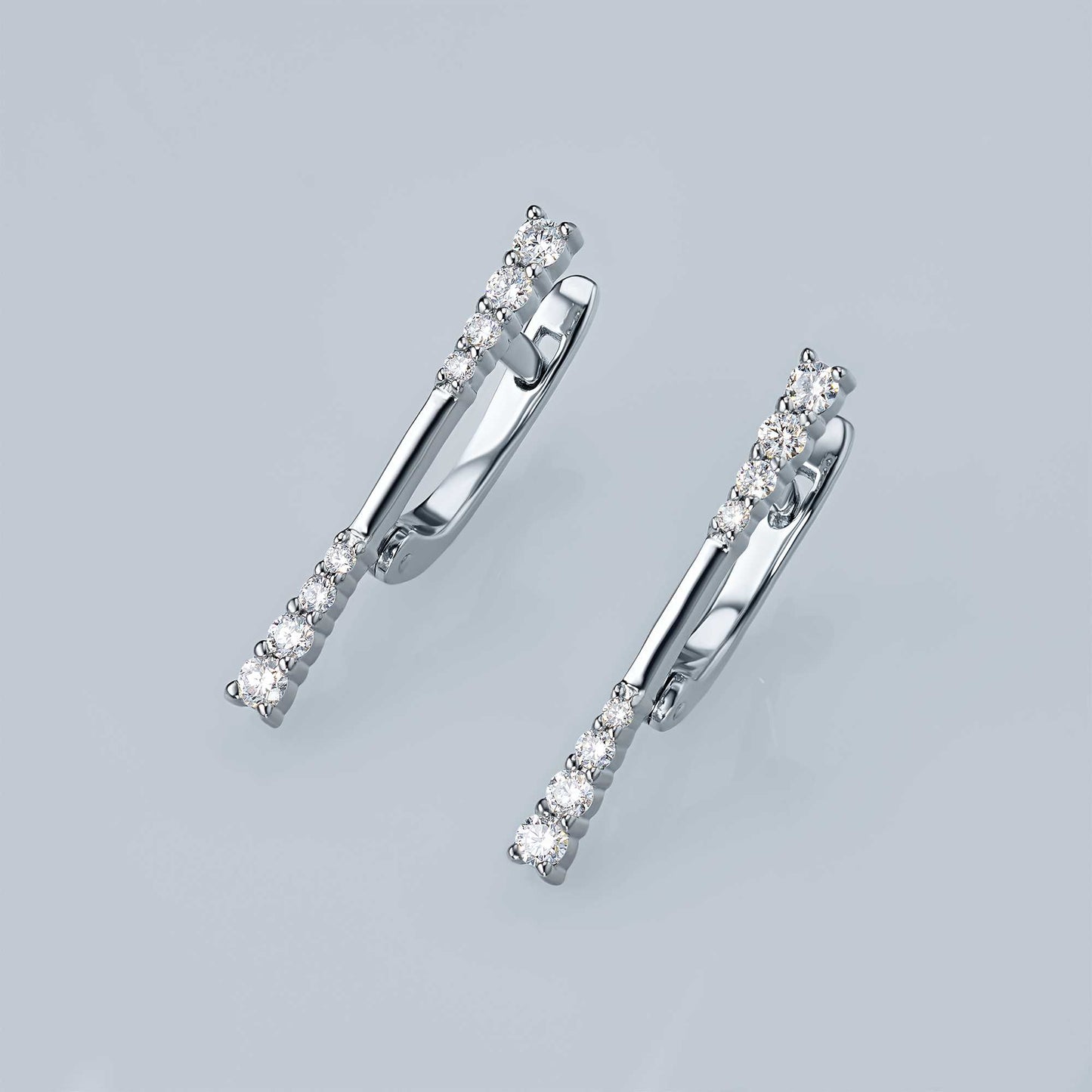 Sterling Silver Earrings with Lab-Created Diamonds 0.260 CT.TW