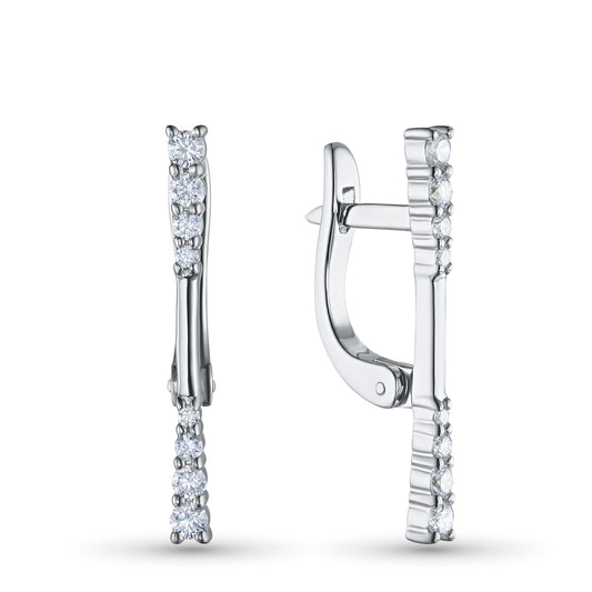 Sterling Silver Earrings with Lab-Created Diamonds 0.260 CT.TW