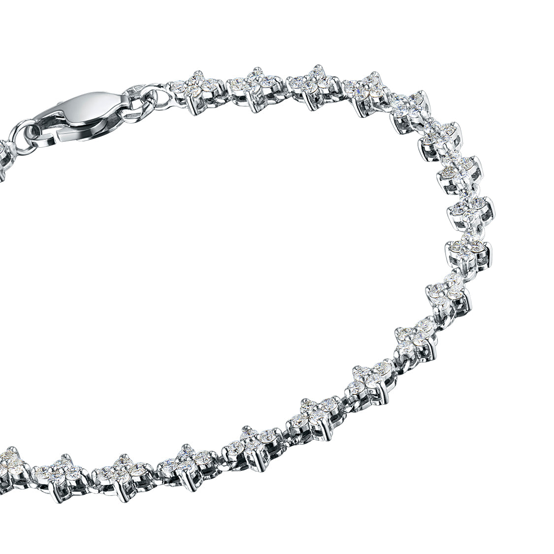 Sterling Silver Bracelet with Lab-Created Diamonds 1.46 CT.TW