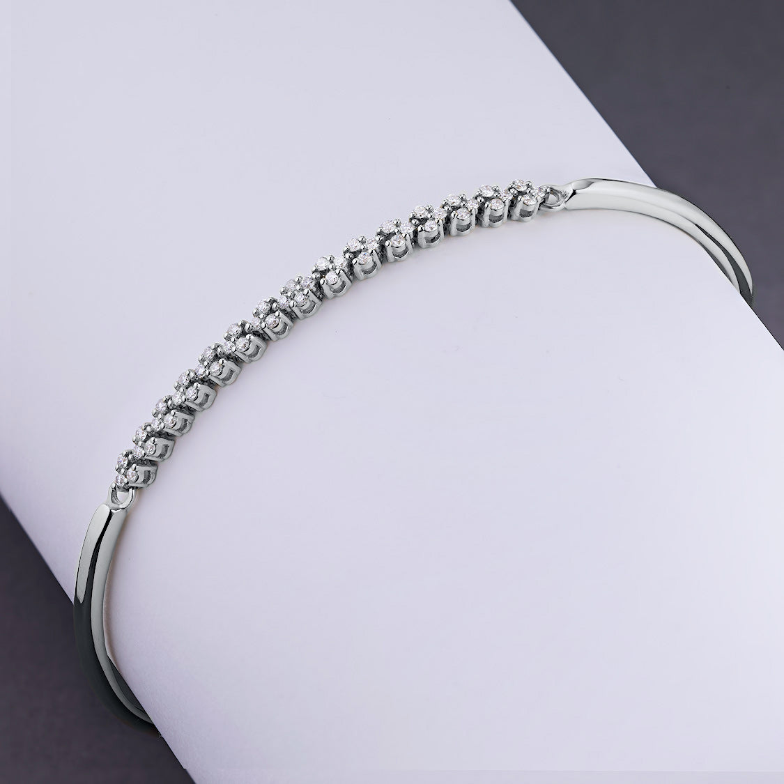 14K White Gold Bracelet with Lab-Created Diamonds 0.550 CT.TW
