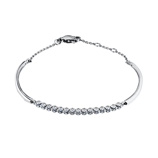 14K White Gold Bracelet with Lab-Created Diamonds 0.550 CT.TW