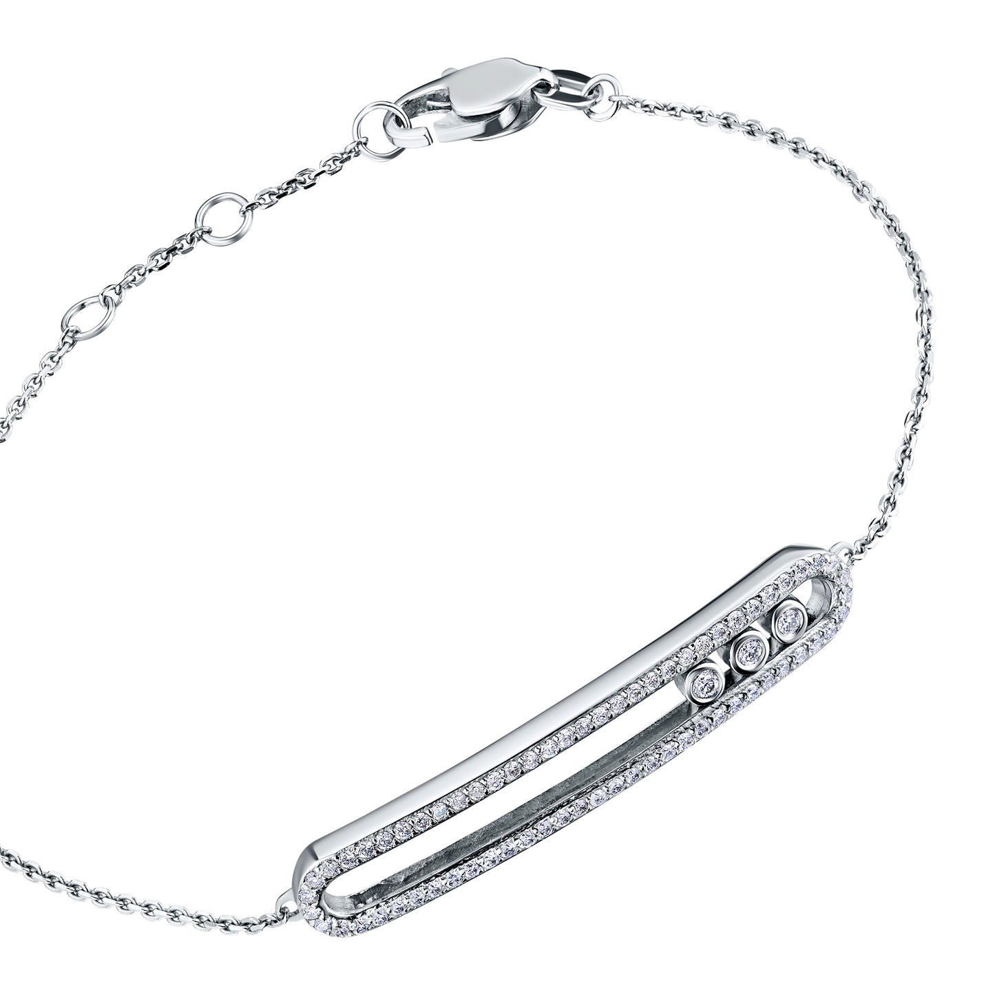 14K White Gold Bracelet with Lab-Created Diamonds 0.450 CT.TW