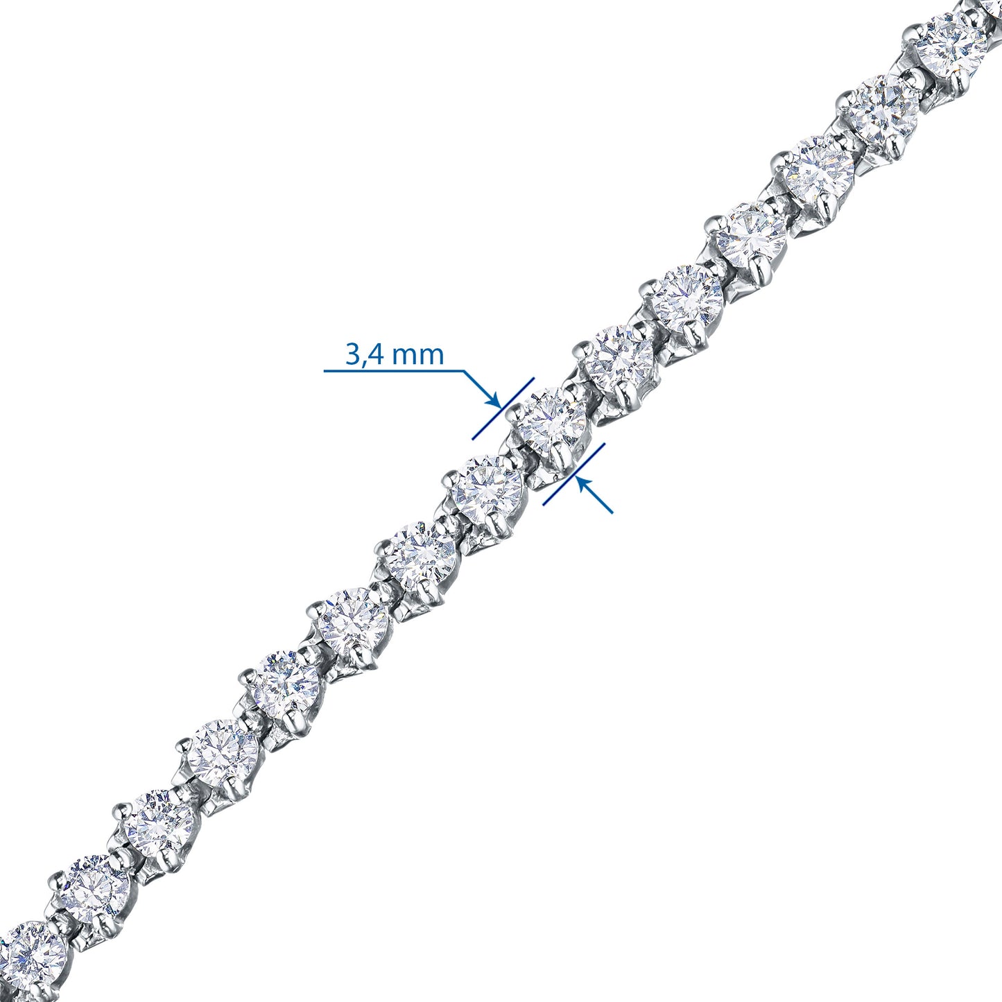 14K White Gold Bracelet with Lab-Created Diamonds 3.890 CT.TW