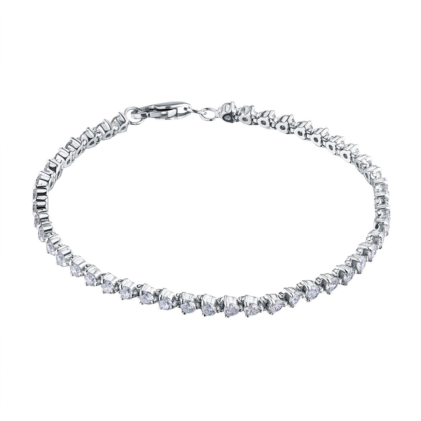 14K White Gold Bracelet with Lab-Created Diamonds 3.890 CT.TW