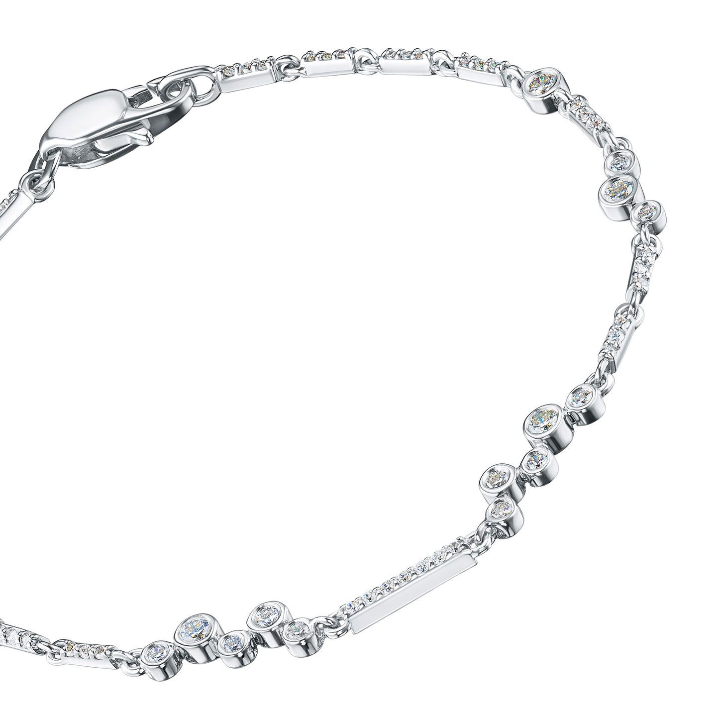 Sterling Silver Bracelet with Lab-Created Diamonds 14.240 CT.TW