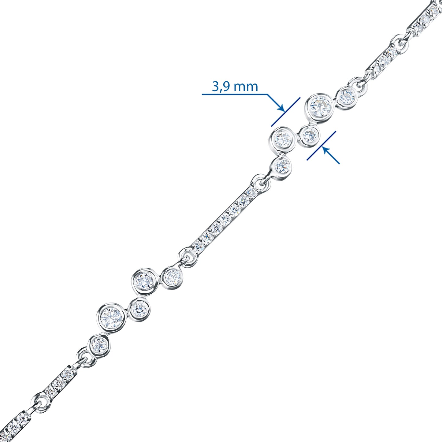 Sterling Silver Bracelet with Lab-Created Diamonds 14.240 CT.TW