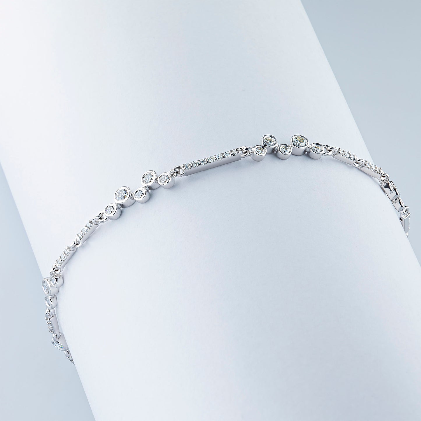 Sterling Silver Bracelet with Lab-Created Diamonds 14.240 CT.TW