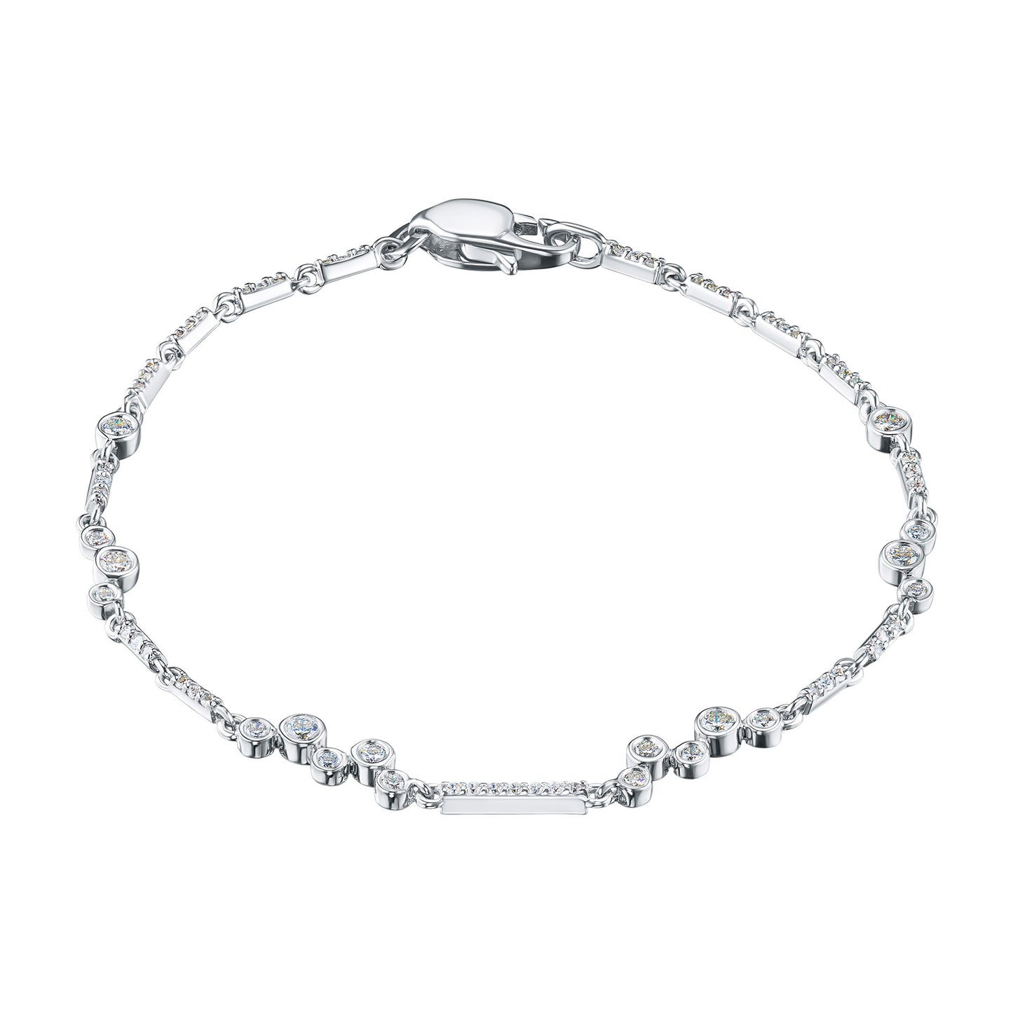 Sterling Silver Bracelet with Lab-Created Diamonds 14.240 CT.TW