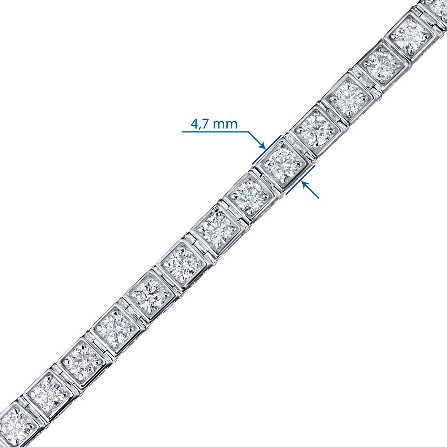 14K White Gold Bracelet with Lab-Created Diamonds 4.120 CT.TW
