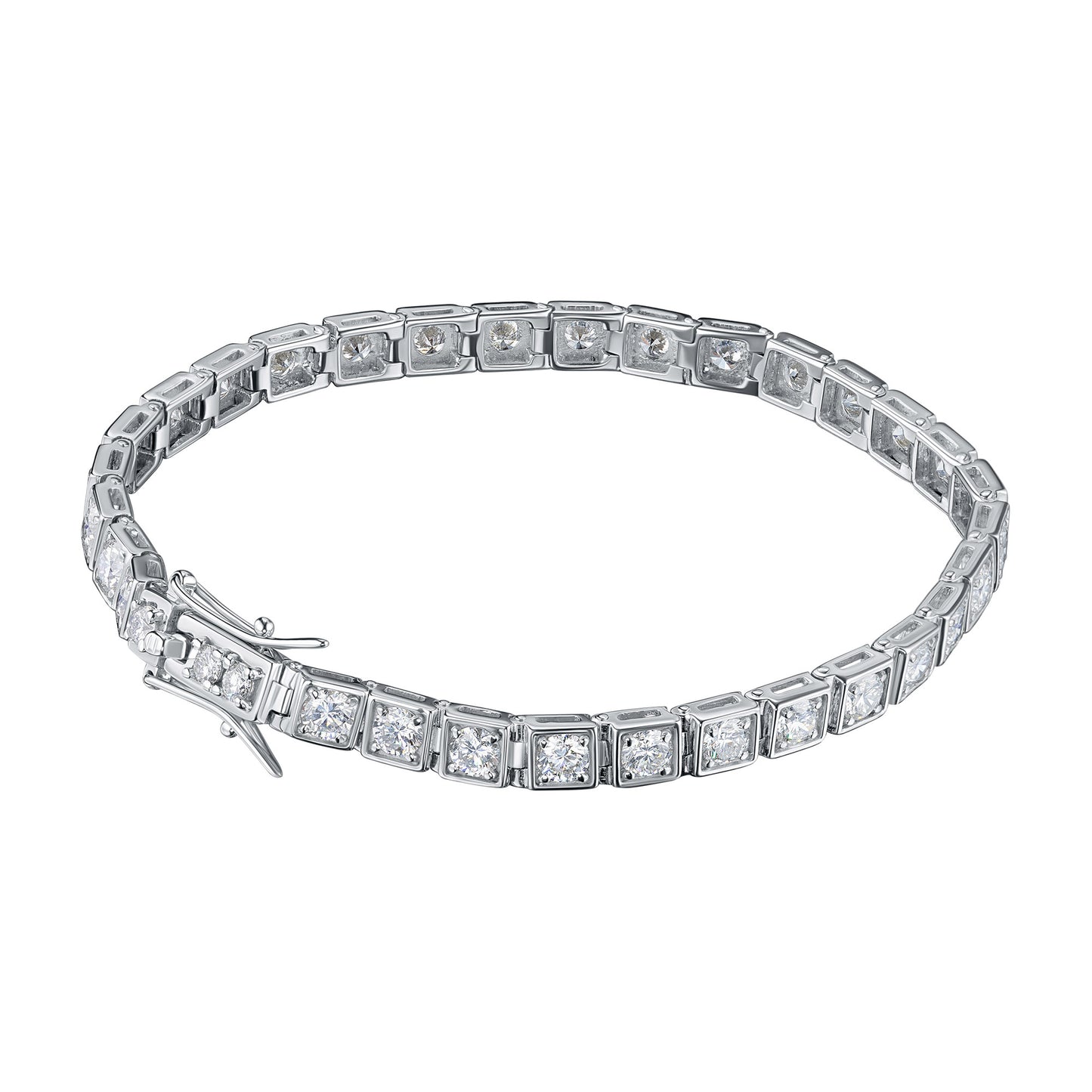 14K White Gold Bracelet with Lab-Created Diamonds 4.120 CT.TW