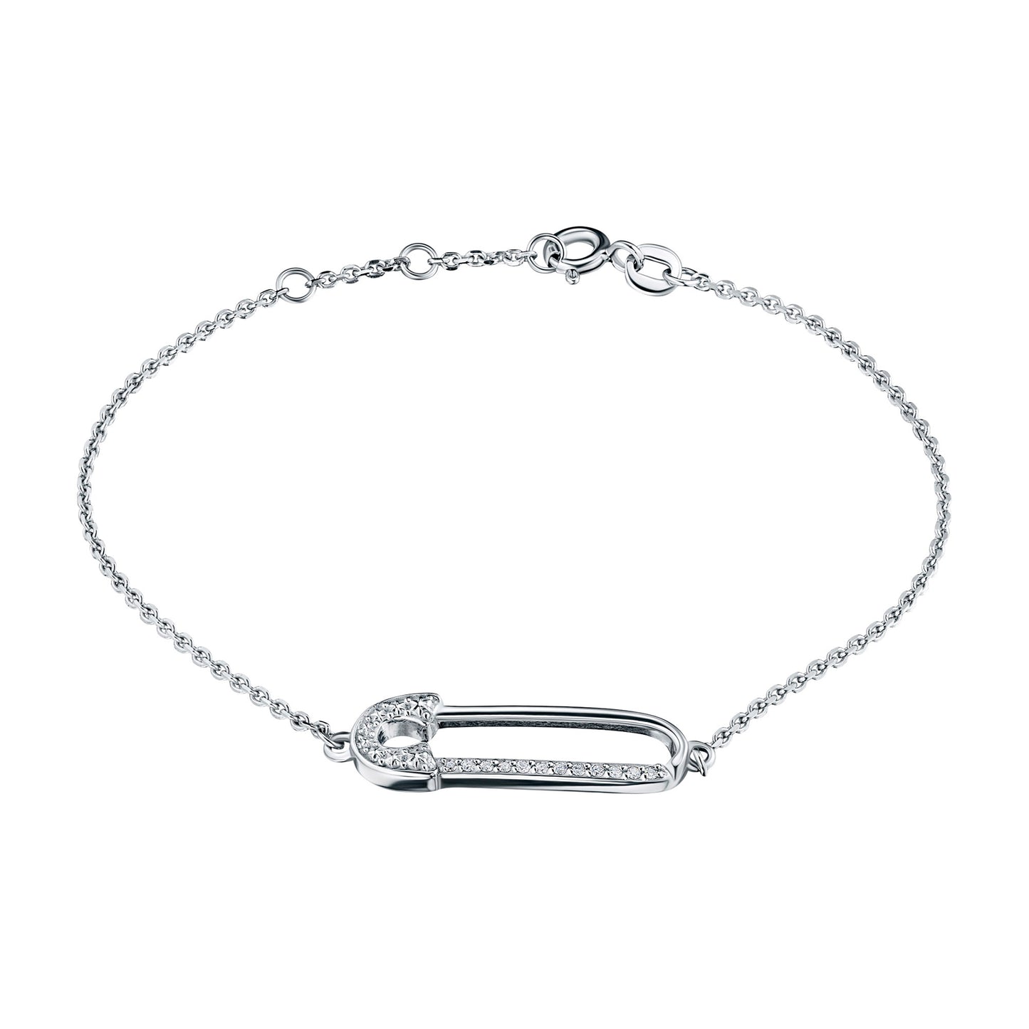 Sterling Silver Bracelet with Lab-Created Diamonds 0.08 CT.TW