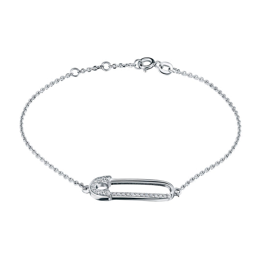 Sterling Silver Bracelet with Lab-Created Diamonds 0.08 CT.TW