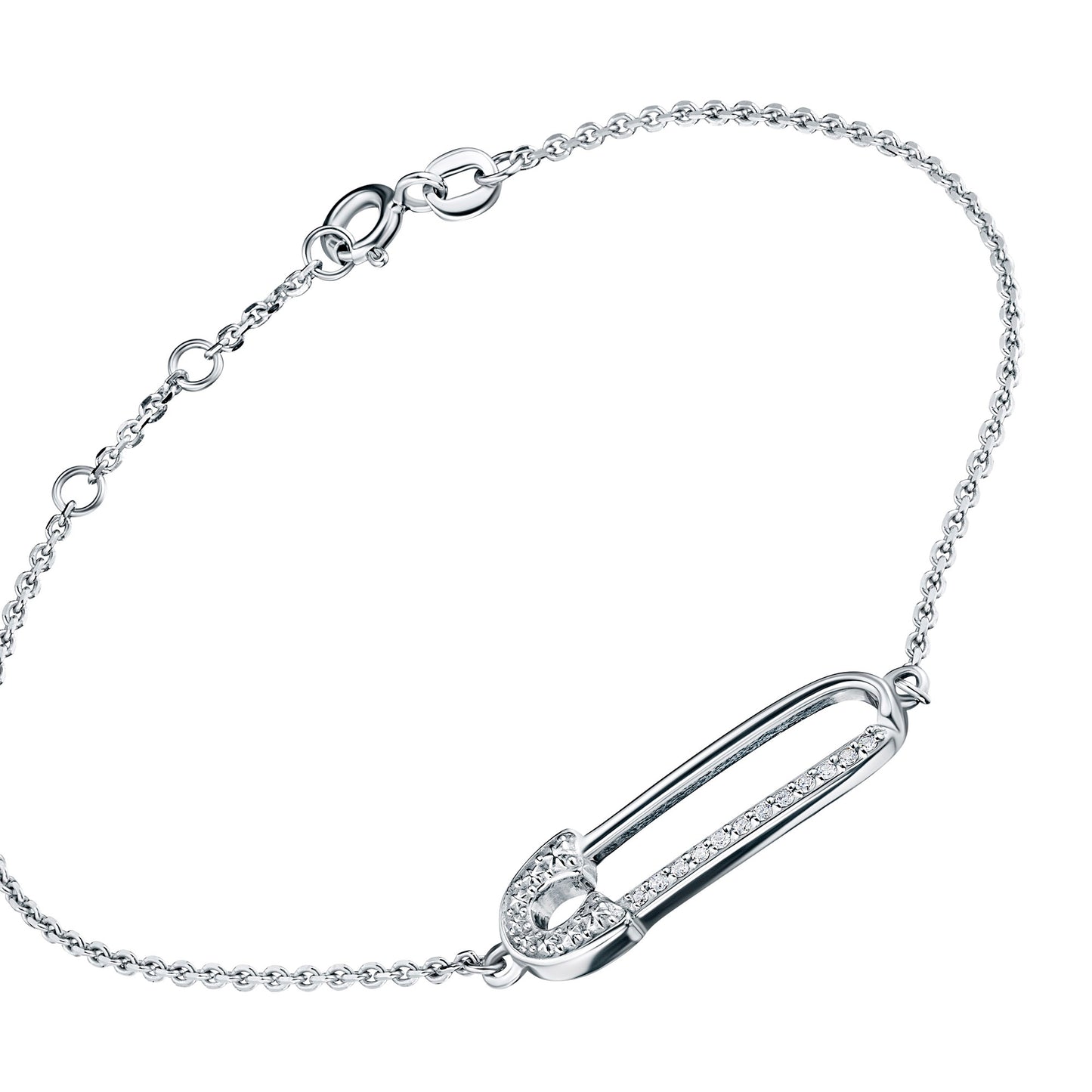 Sterling Silver Bracelet with Lab-Created Diamonds 0.08 CT.TW