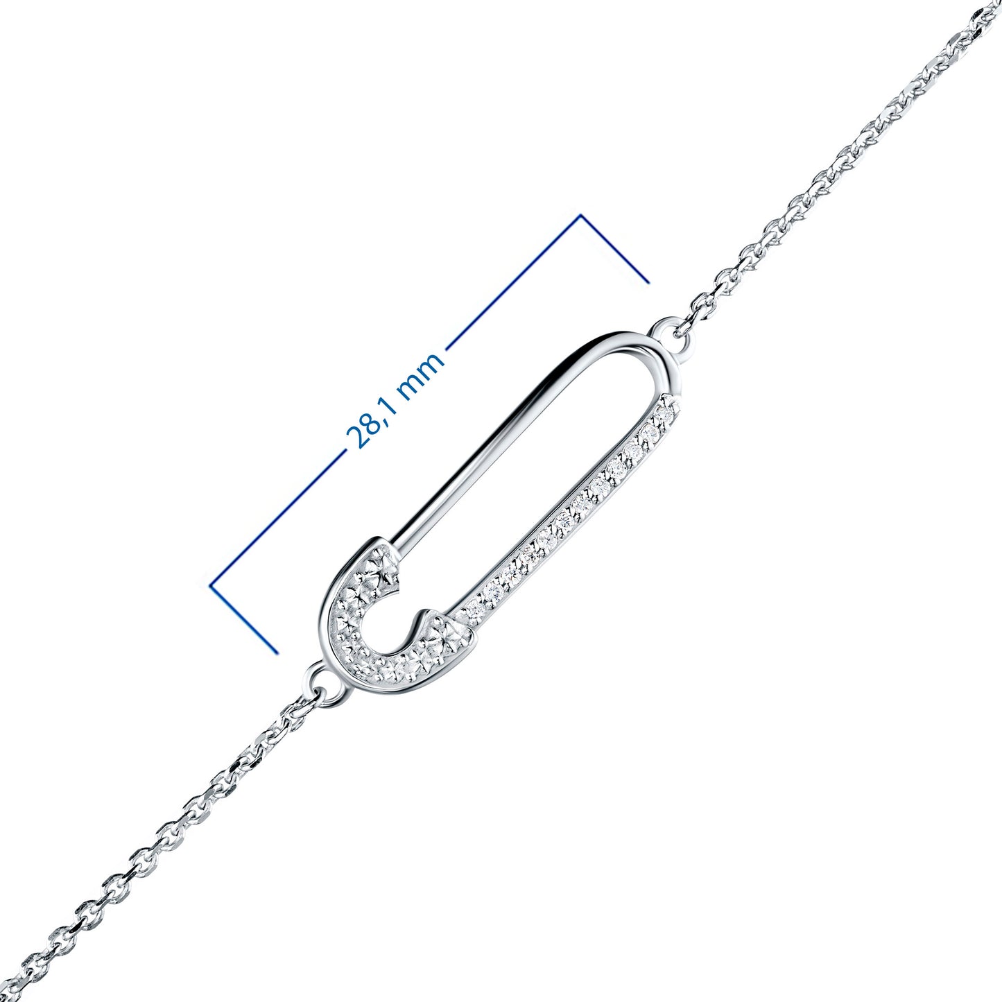 Sterling Silver Bracelet with Lab-Created Diamonds 0.08 CT.TW