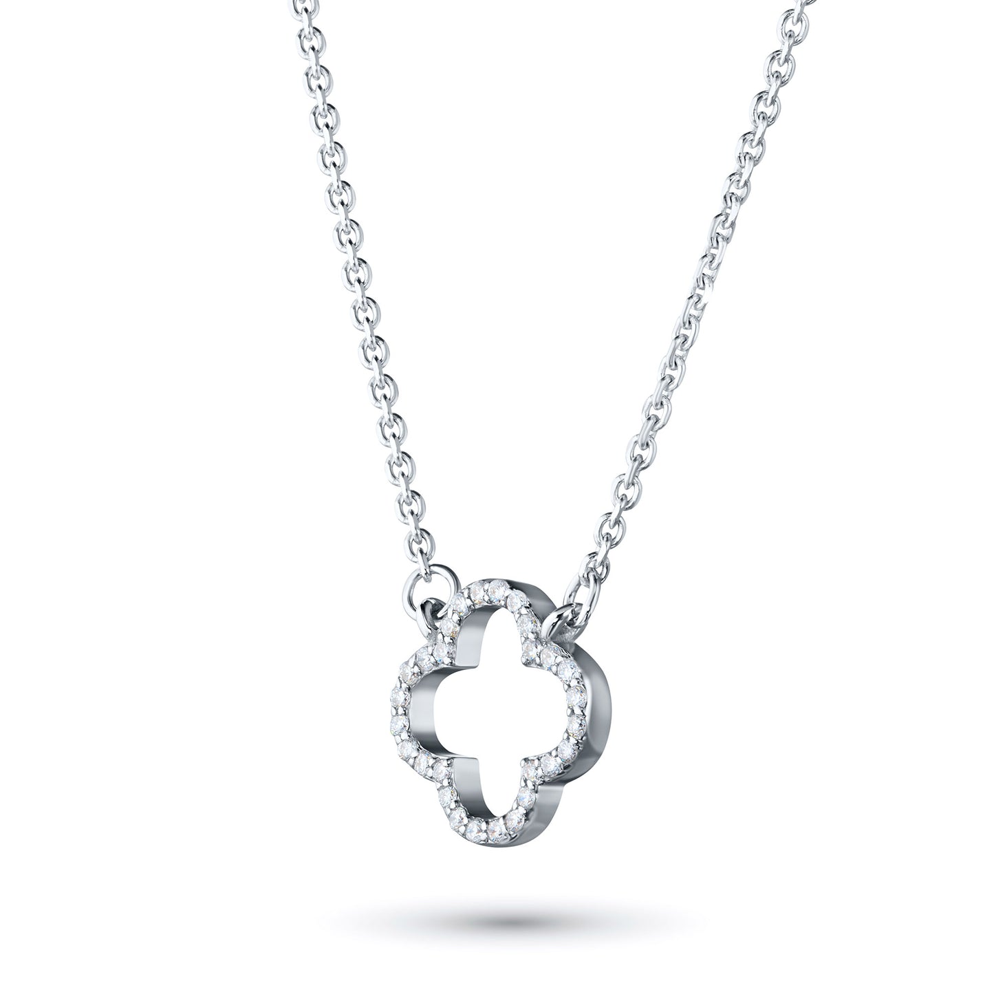 Sterling Silver Necklace with Lab-Created Diamonds 0.170 CT.TW