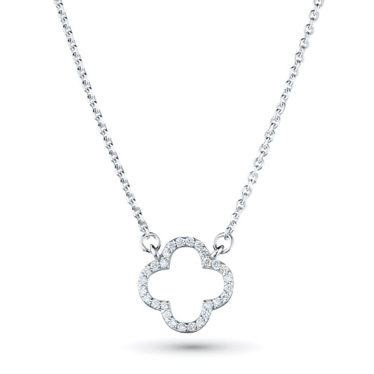 Sterling Silver Necklace with Lab-Created Diamonds 0.170 CT.TW