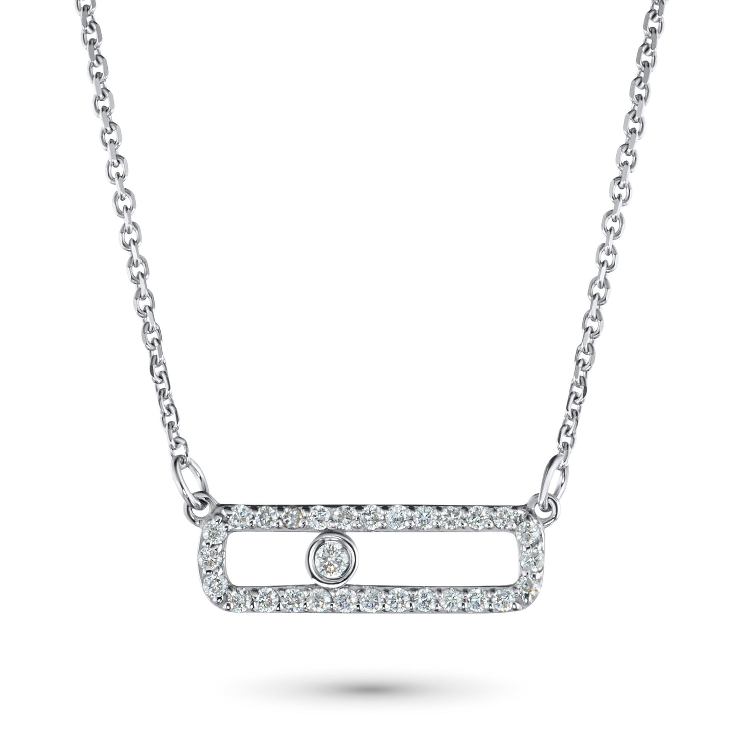 14K White Gold Necklace with Lab-Created Diamonds 0.16 CT.TW