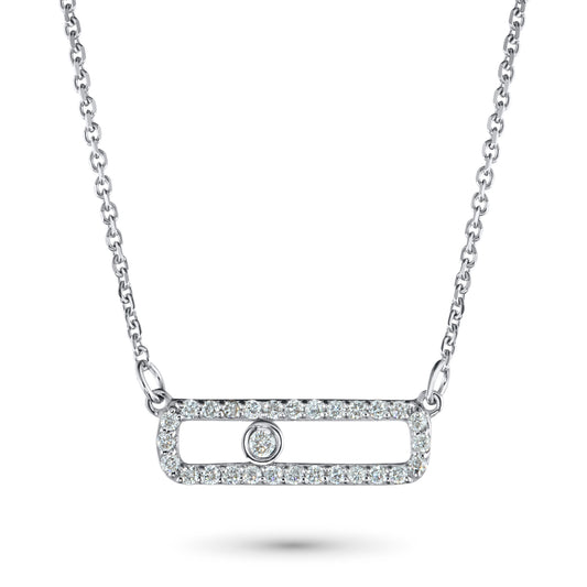 14K White Gold Necklace with Lab-Created Diamonds 0.16 CT.TW