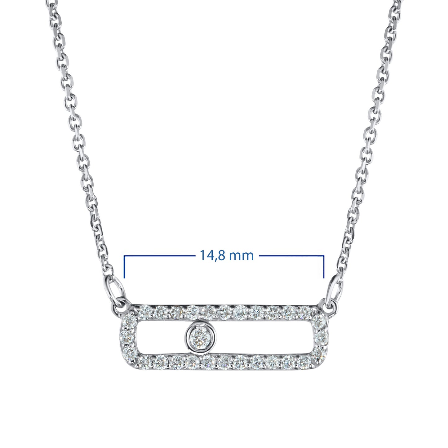 14K White Gold Necklace with Lab-Created Diamonds 0.16 CT.TW