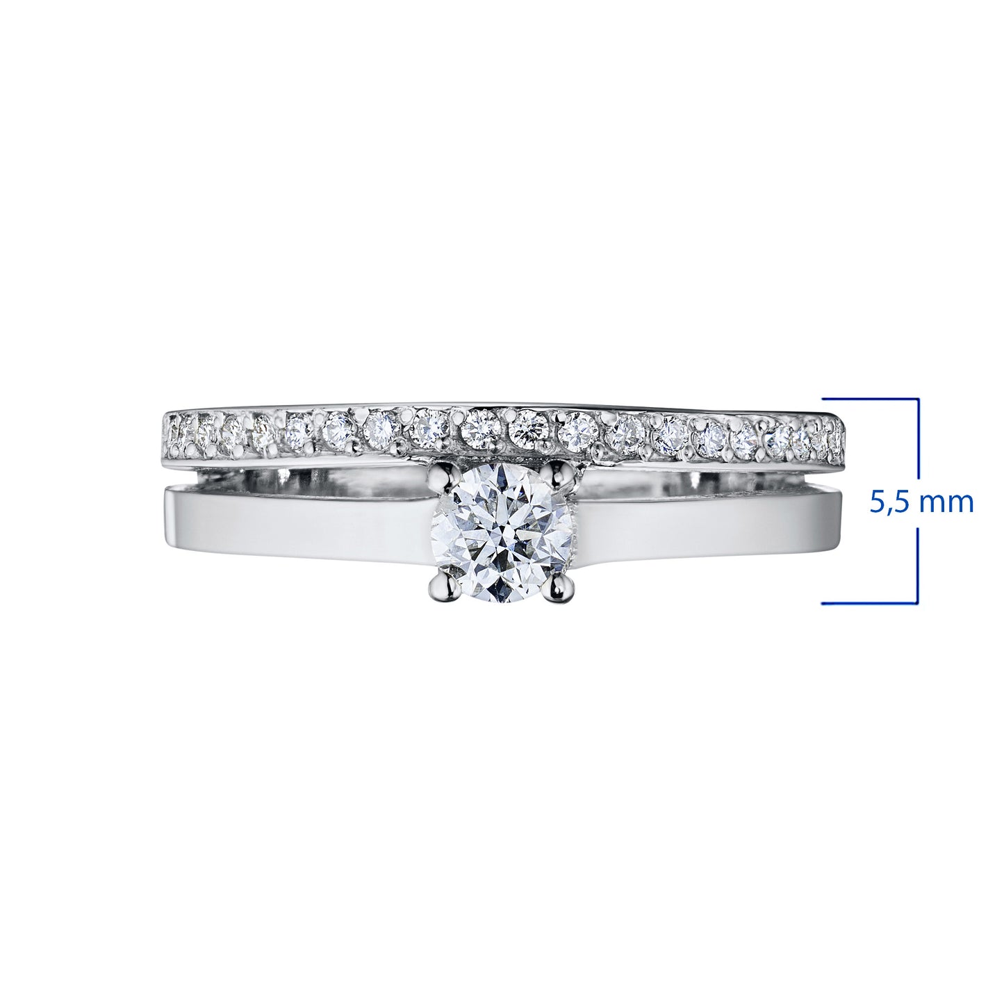 Sterling Silver Ring with Lab-Created Diamonds 0.440 CT.TW
