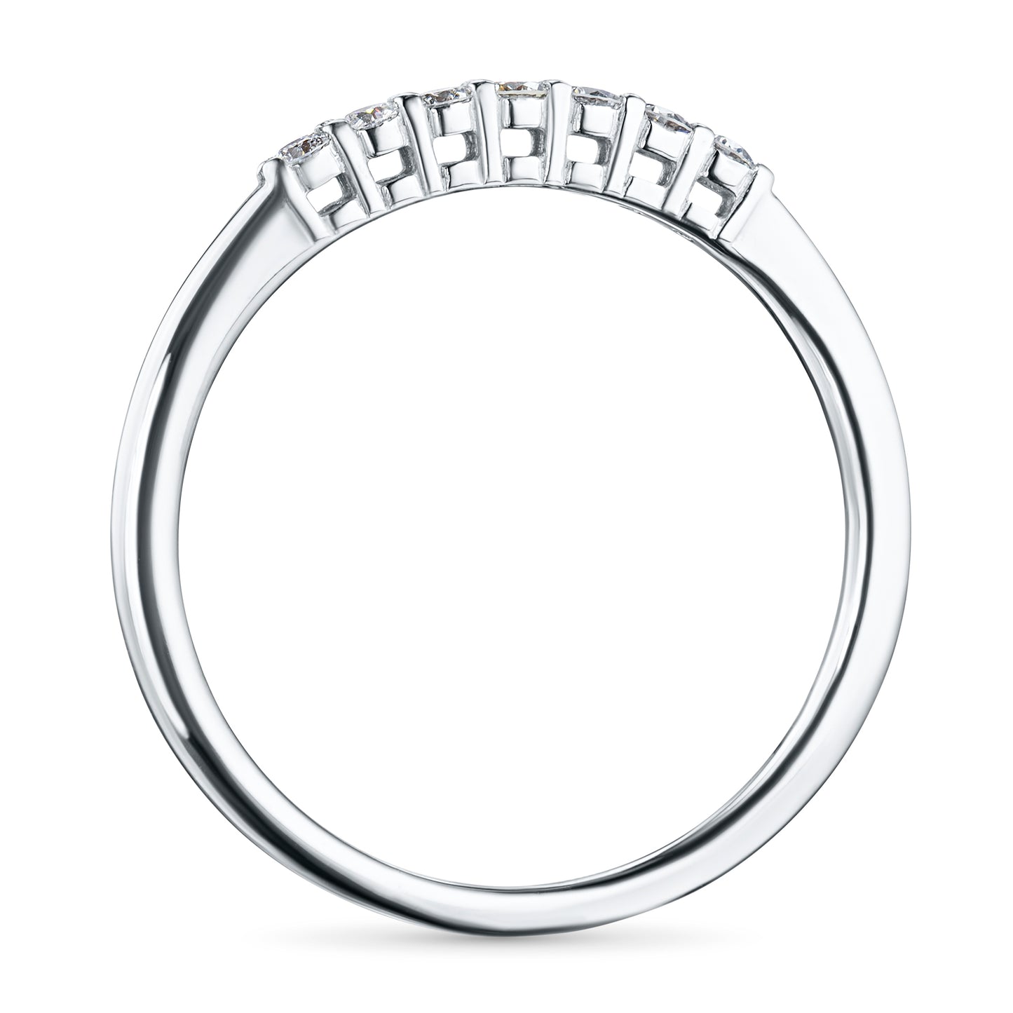 14K White Gold Ring with Natural Diamonds 0.140 CT.TW