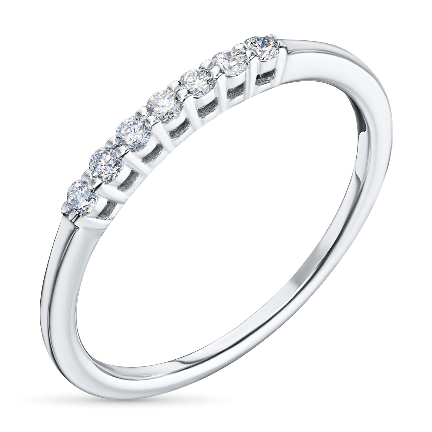14K White Gold Ring with Natural Diamonds 0.140 CT.TW