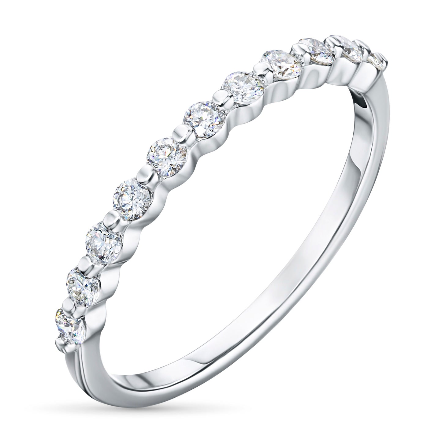 14K White Gold Ring with Lab-Created Diamonds 0.210 CT.TW
