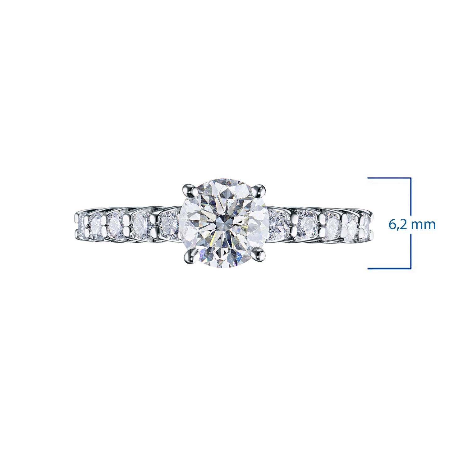 14K White Gold Ring with Lab-Created Diamonds 0.690 CT.TW