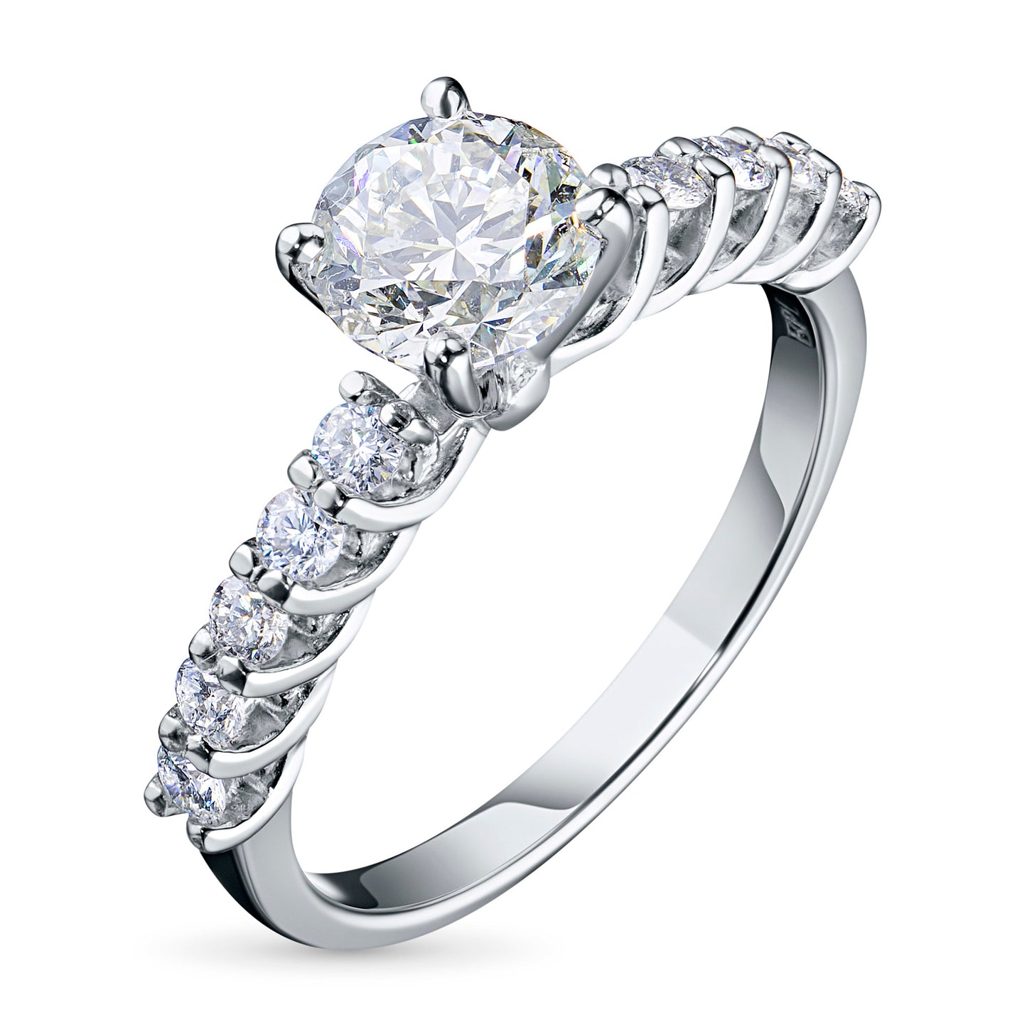 14K White Gold Ring with Lab-Created Diamonds 0.690 CT.TW