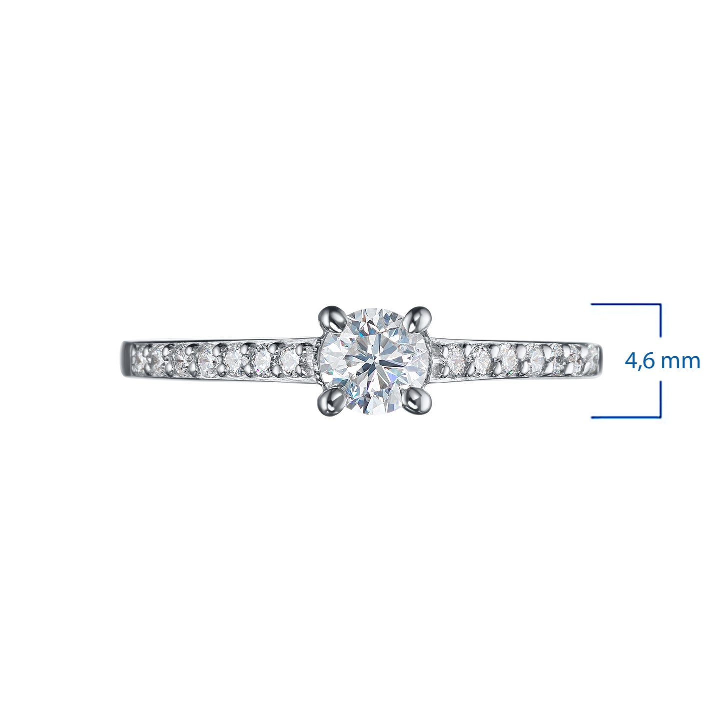 14K White Gold Ring with Lab-Created Diamonds 3.350 CT.TW