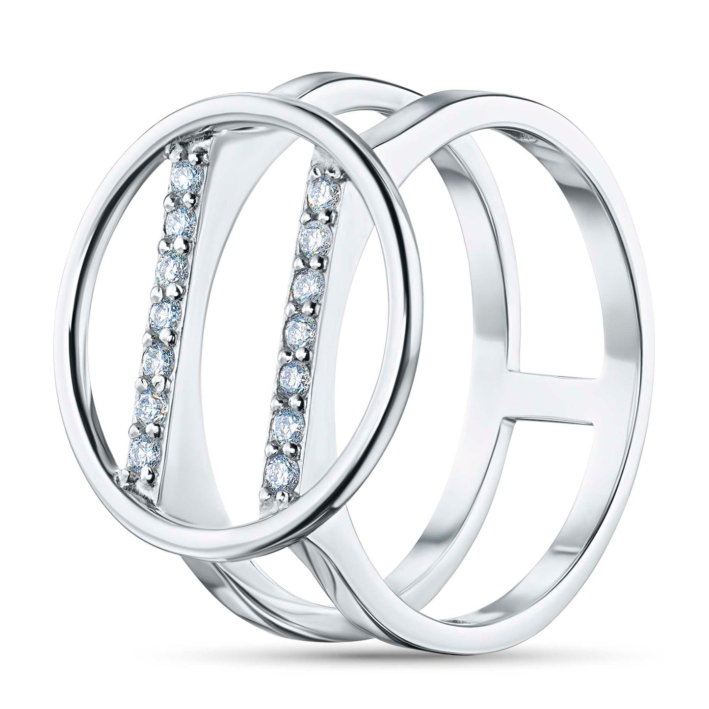 Кольцо из 14-каратного белого золота с выращенными в лаборатории бриллиантами 0,170 карата 