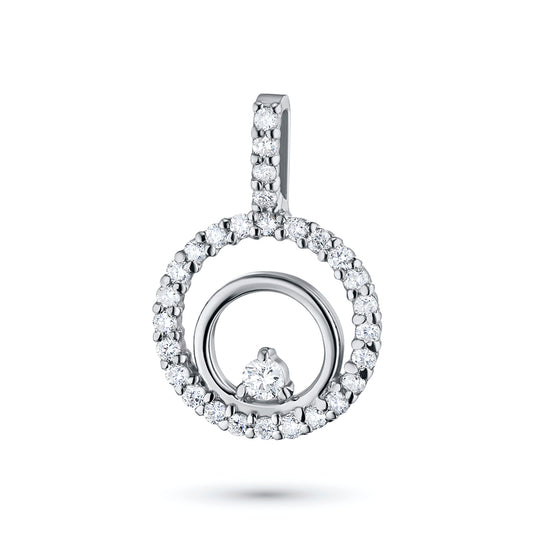 Sterling Silver Pendant with Lab-Created Diamonds 0.24 CT.TW